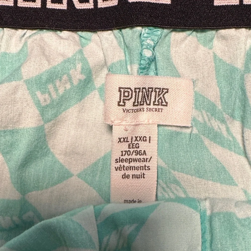 PINK Victoria’s Secret Mint Green Checkered Pajama Shorts XXL